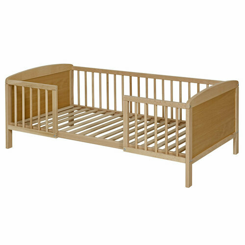 Lit bb avec barrires bois naturel sans matelas