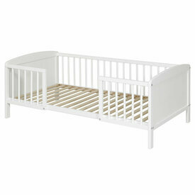 Lit bb avec barrires blanc sans matelas