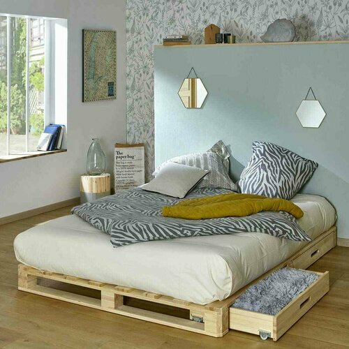 Ambiance du pack lit palette avec matelas Cembro