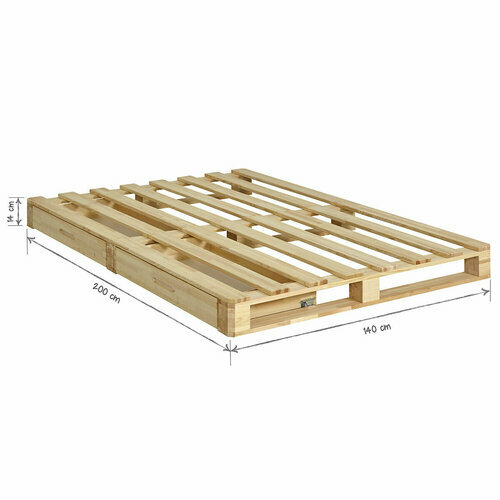 Schma dimensionnel du lit palette avec matelas Cembro