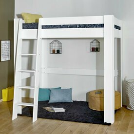 Chambre amnage avec le lit mezzanine avec matelas Ali blanc