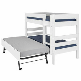 Pack lit superpos avec sommier gigogne dpli et matelas Nubie Blanc