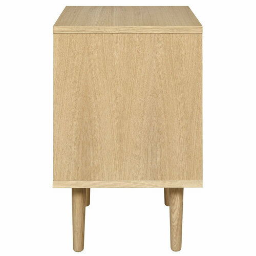 Vue de profil du chevet en cannage Stella Bois Naturel