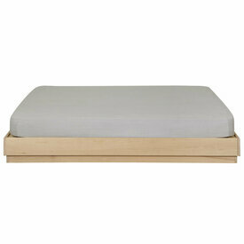 Vue de face Pack lit Baya avec matelas en bois massif de Htre