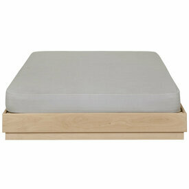 Vue de profil Pack lit Baya avec matelas en bois massif de Htre