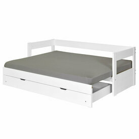 Lit banquette gigogne avec systme peigne blanc RAVI