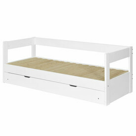 Lit banquette gigogne sans matelas blanc RAVI