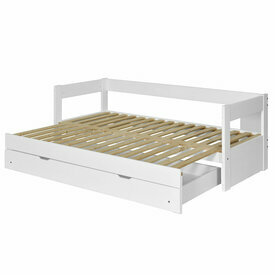 Pack lit banquette gigogne avec tiroir sans matelas systme peigne dpli RAVI blanc