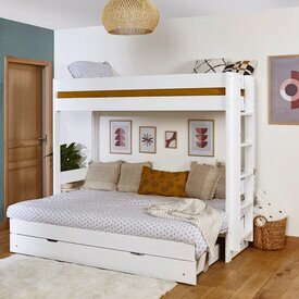 Ambiance Lit superpos gigogne avec gigogne ouvert blanc RAVI 