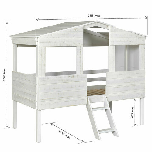 Dimensions Lit cabane Roby Blanc 