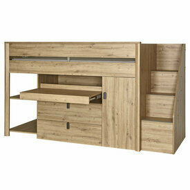 Lit mi-hauteur combin avec bureau Mael coloris chne