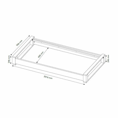 Schma dimensionnel du lit gigogne Poka