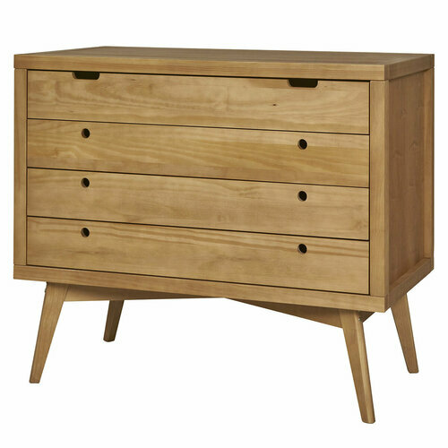 Commode 4 tiroirs Marley coloris noisette - Commode 4 tiroirs Marley
