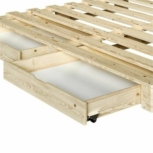 Lot de 2 tiroirs pour lit Cembro en bois massif - Lot de 2 tiroirs pour lit palette Cembro