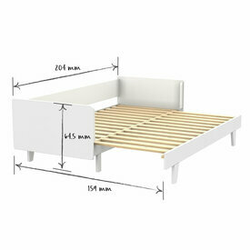 Dimensions Lit banquette gigogne Capri Ouvert