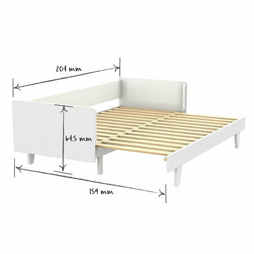 Dimensions Lit banquette gigogne Capri Ouvert