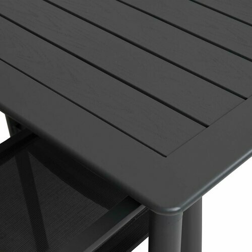 Zoom detail table de jardin rectangulaire Monae coloris Anthracite 