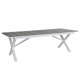 Table de jardin extensible Skyros blanc et bois