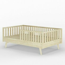 Lit enfant montessori avec barrires et pieds sans matelas  Romo bois