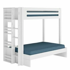 Pack lit superpos 3 places avec matelas Isa - Blanc