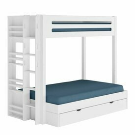 Pack lit superpos gigogne 4 places avec matelas Isa -  Coloris Blanc