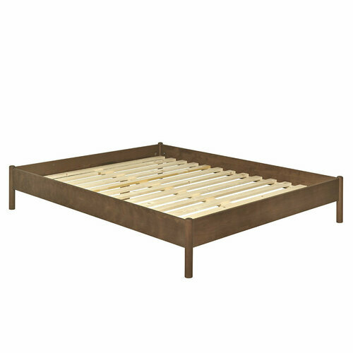 Lit Zena finition noyer sans matelas