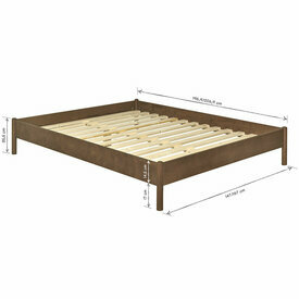 Schma dimensionnel - Lit matelas Zena - noyer