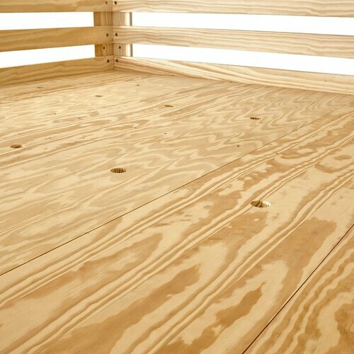 Sommier parquet - Lit mezzanine 2 places avec escalier Suri Bois naturel