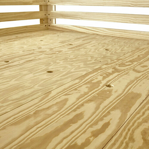 Sommier parquet - Lit mezzanine 2 places Suri bois naturel