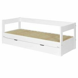 Pack lit banquette gigogne avec tiroir sans matelas RAVI blanc