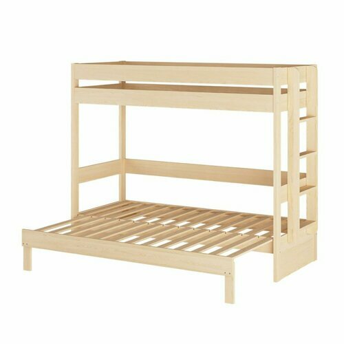 Lit superpos gigogne dpli Ravi - sans matelas - bois naturel