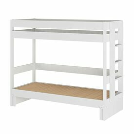 Vue de 3/4 - Lit superpos gigogne sans matelas Ravi blanc