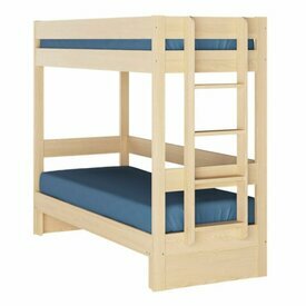 Pack lit superpos gigogne avec matelas Ravi bois massif