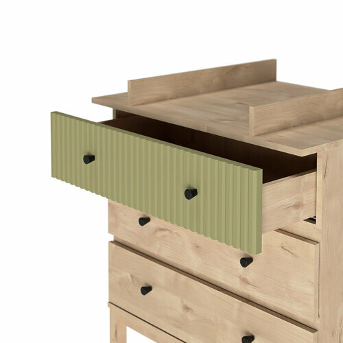Commode  langer 3 tiroirs Kiwi avec tiroir ouvert