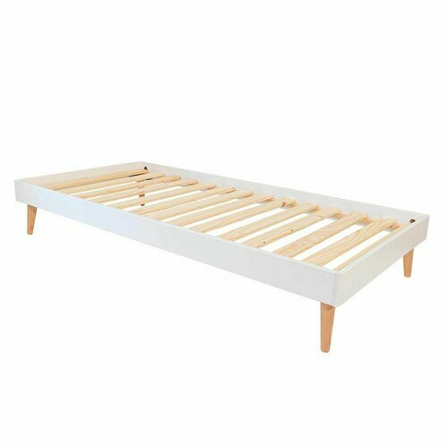 Lit enfant avec pieds sans matelas Darla Blanc - Lit enfant avec pieds Darla