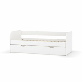 Lit banquette Gigogne avec sommier apparent Ezra Blanc