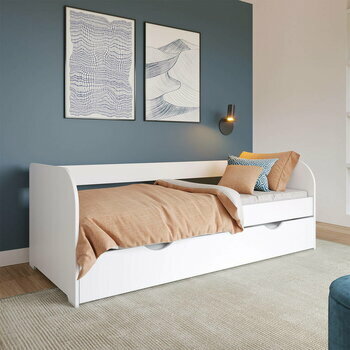 Pack lit banquette Gigogne avec 2 matelas Ezra