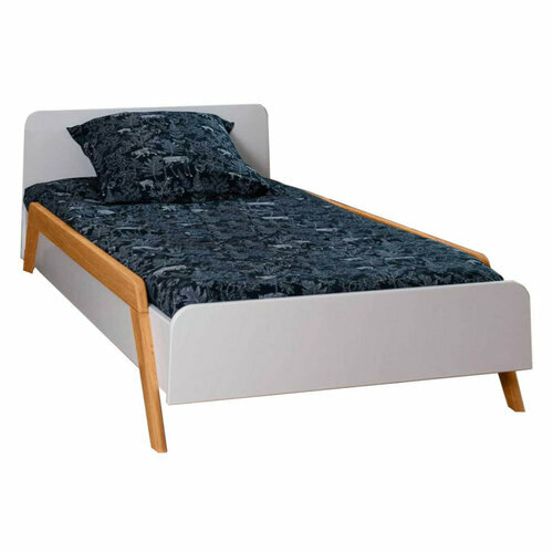 Pack lit enfant avec barrires et matelas Dixia Blanc et bois - Pack lit enfant évolutif avec barrières et matelas Dixia