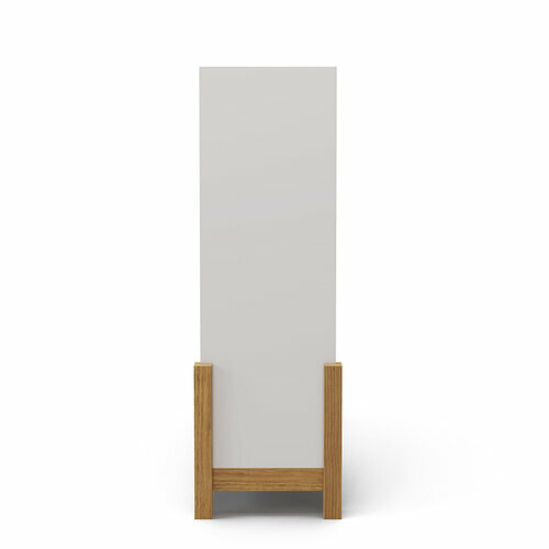 Vue de profil - tagre 6 cubes horizontale Kenan, Blanc et bois