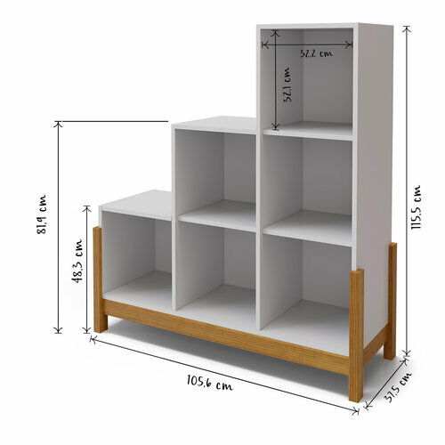 Schma dimensionnel - tagre de rangement escalier Kenan