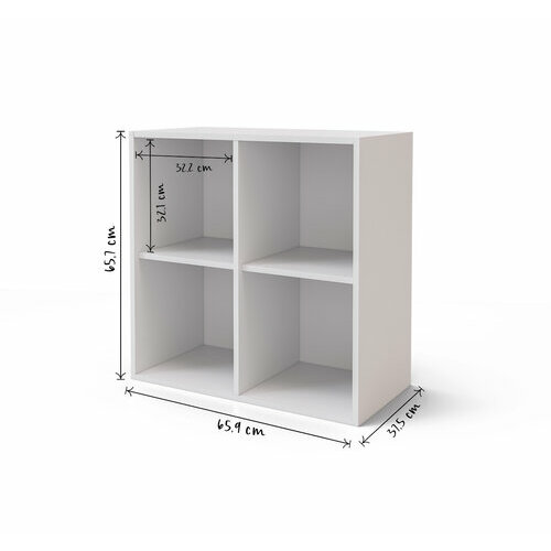 Schema dimensionnel - Meuble de rangement 4 cases Kenan