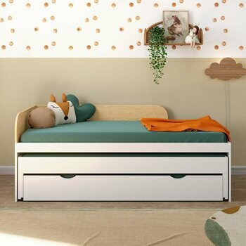 Pack lit gigogne 3 places avec matelas Noha
