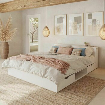 Pack lit avec 4 tiroirs et matelas Judy