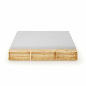 Vue de profil - Pack lit avec rangements et matelas Hoggy