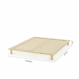 Schma dimensionnel - Lit 2 places futon Paolo Bois massif
