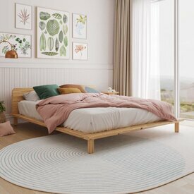 Ambiance - Pack lit 2 places avec tte de lit et matelas Paolo Bois massif