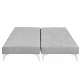 Vue de face - Lot de 2 sommiers tapissiers Hoca gris
