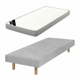 Pack sommier tapissier avec matelas Habby gris