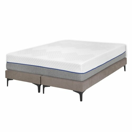 Pack de 2 sommiers tapissiers avec matelas Hiliana lin