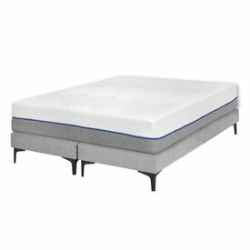Pack de 2 sommiers tapissiers avec matelas Hiliana gris